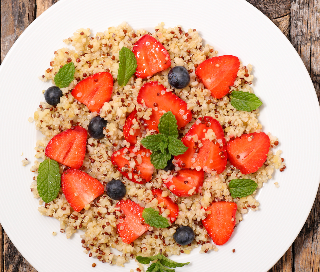 Boulghour sucré aux fraises et amandes